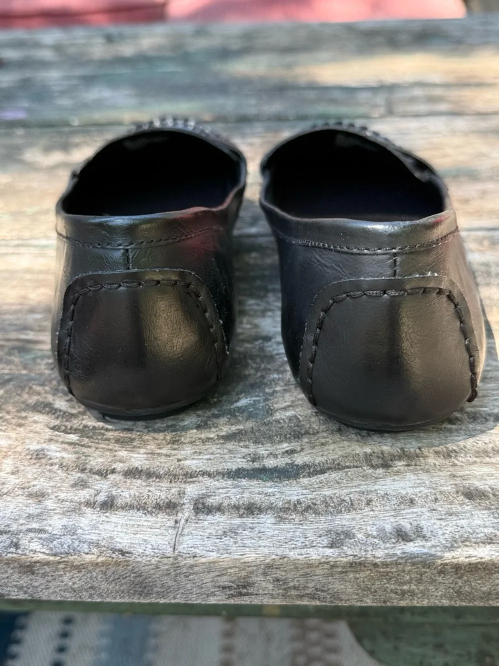 St. John’s Bay Black Leather Penny Loafers Size 8 NWOT